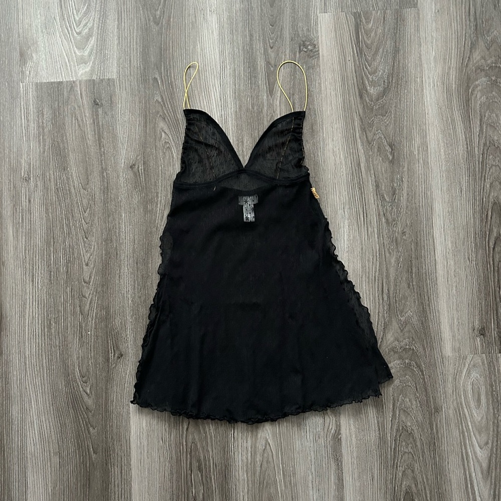Y2K La SENZA Black Lace Lingerie Top